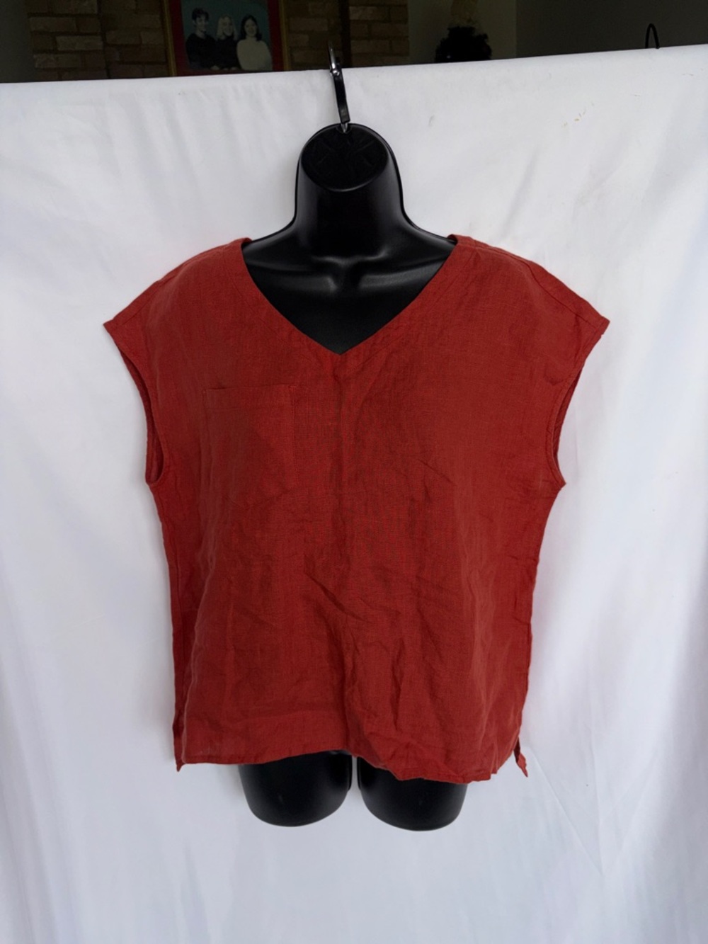 Grae Cove Tank Top, sz S, 100% Linen, Rust color, 21” PTP, 24” L